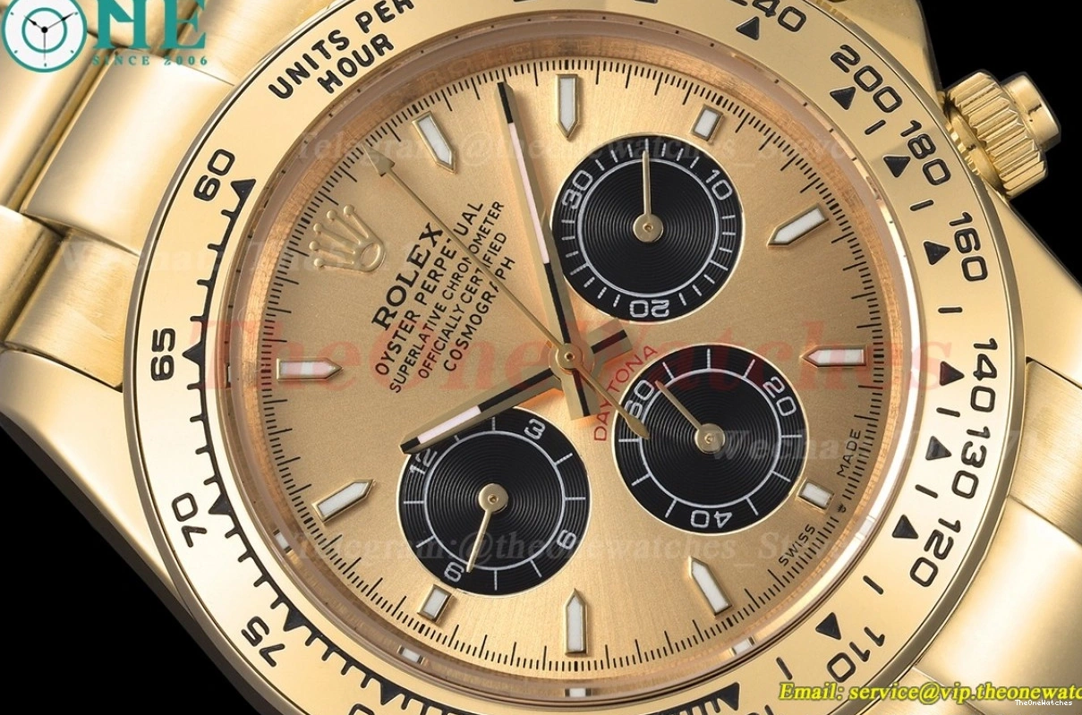 GDF A3836 Daytona 40mm Black Gold YG YG 0129